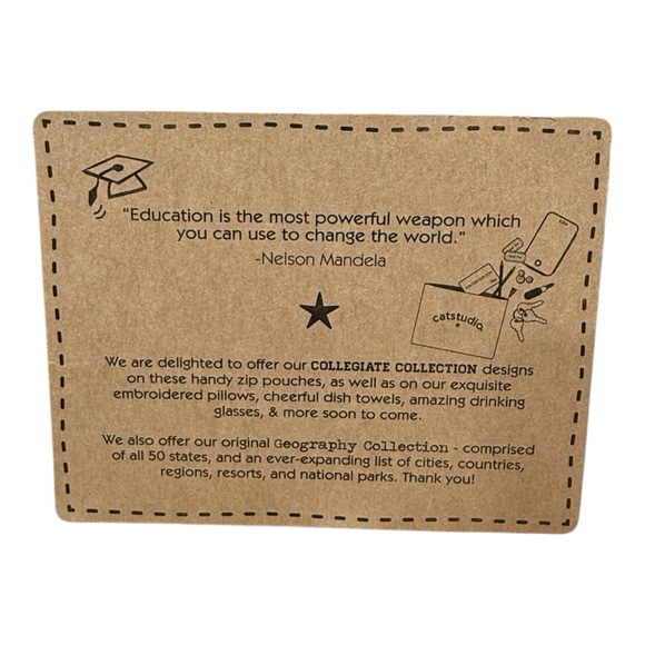 Catstudio Collegiate Indiana University Hoosiers Zipper Pouch Travel Bag NWT Yel - Picture 6 of 8